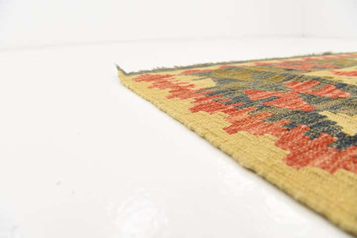 3' 3 x 6' 6 Hand Woven Kilim Maymana Wool Rug