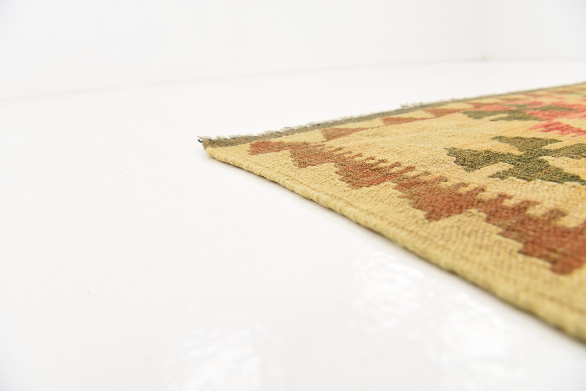 3' 3 x 6' 4 Hand Woven Kilim Maymana Wool Rug