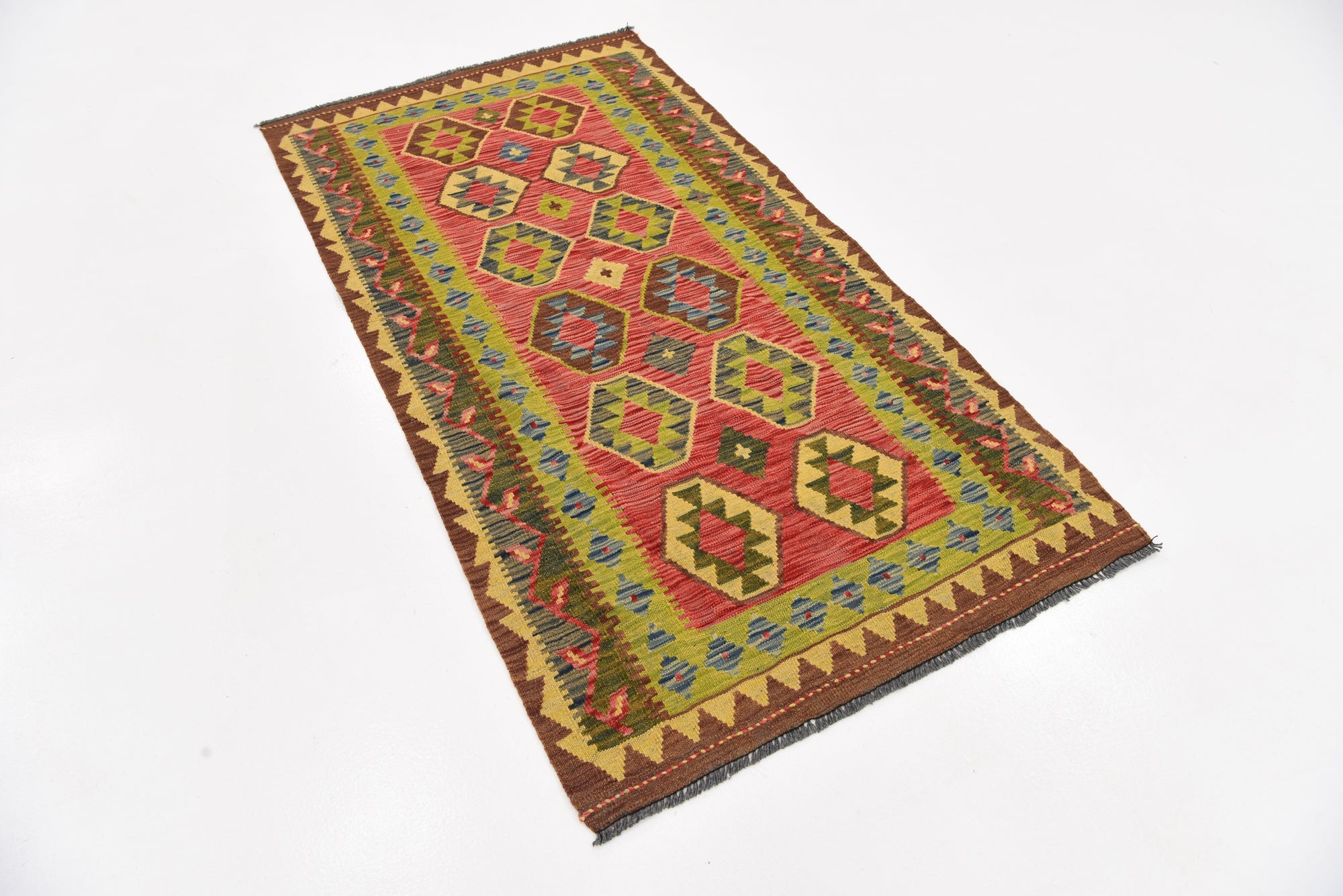 3' 5 x 6' 5 Hand Knotted Kilim Maymana Wool Rug