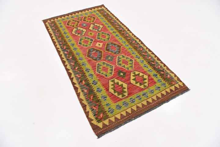 3' 5 x 6' 5 Hand Knotted Kilim Maymana Wool Rug