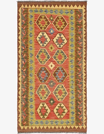 3' 5 x 6' 5 Hand Knotted Kilim Maymana Wool Rug