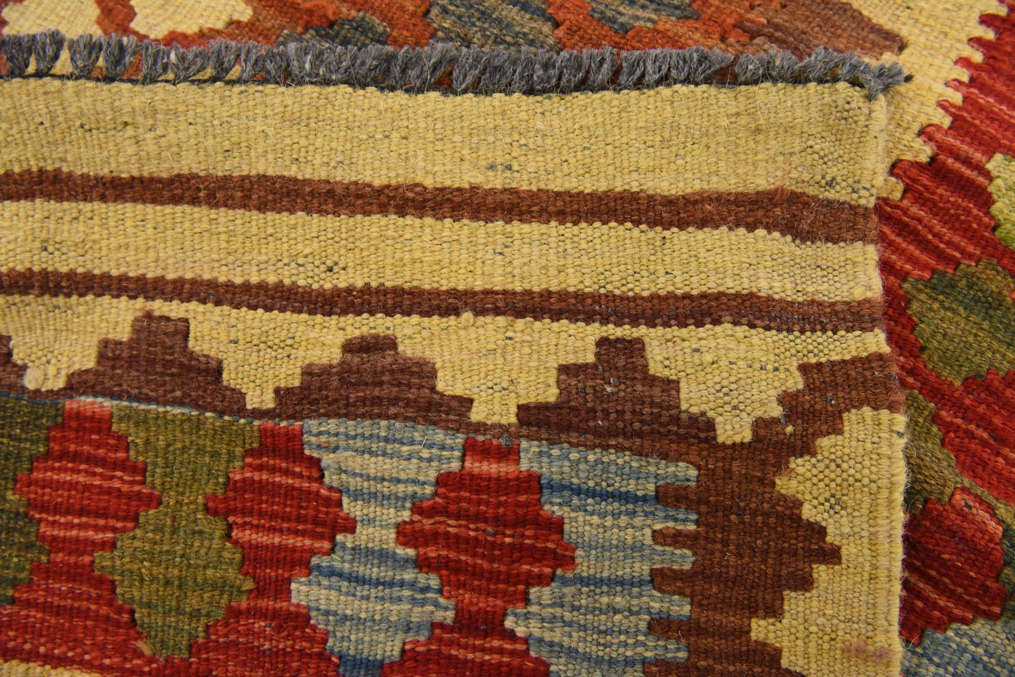 3' 3 x 5' 2 Hand Woven Kilim Maymana Wool Rug