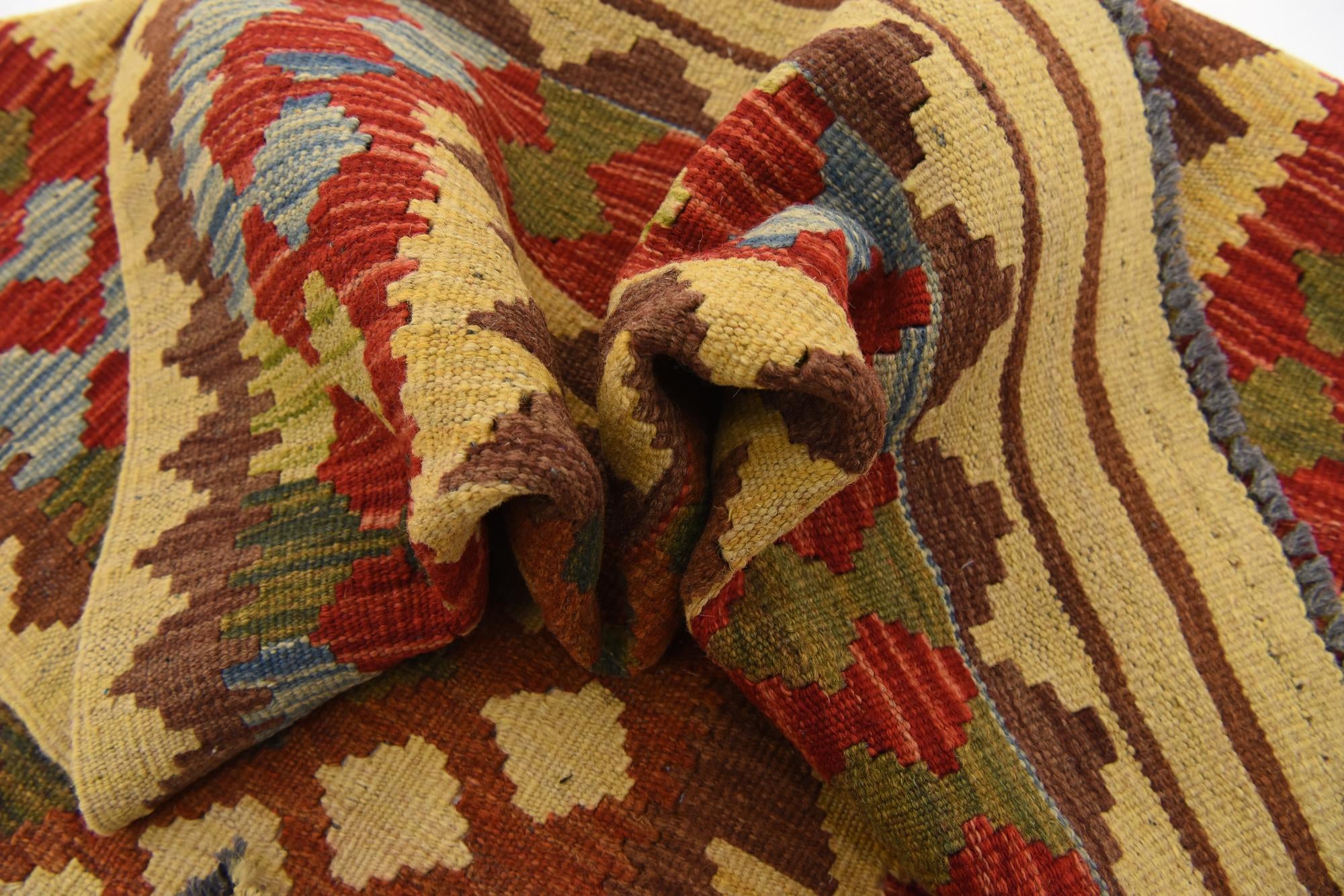 3' 3 x 5' 2 Hand Woven Kilim Maymana Wool Rug