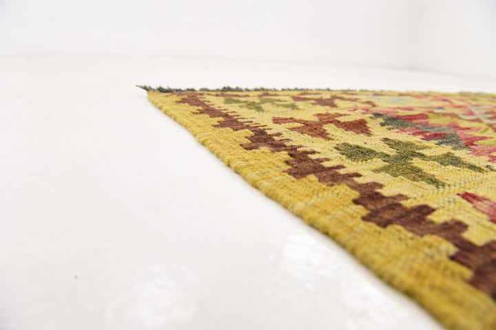 3' 5 x 5' 3 Hand Woven Kilim Maymana Wool Rug