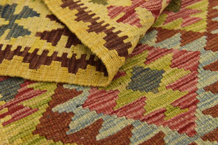 3' 5 x 5' 3 Hand Woven Kilim Maymana Wool Rug