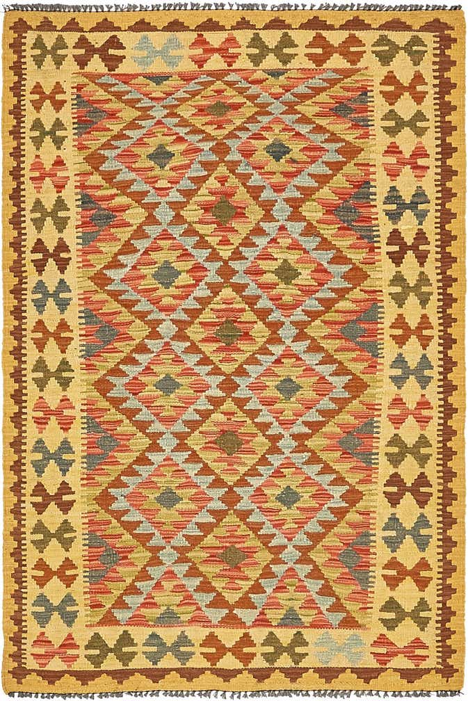 3' 5 x 5' 3 Hand Woven Kilim Maymana Wool Rug