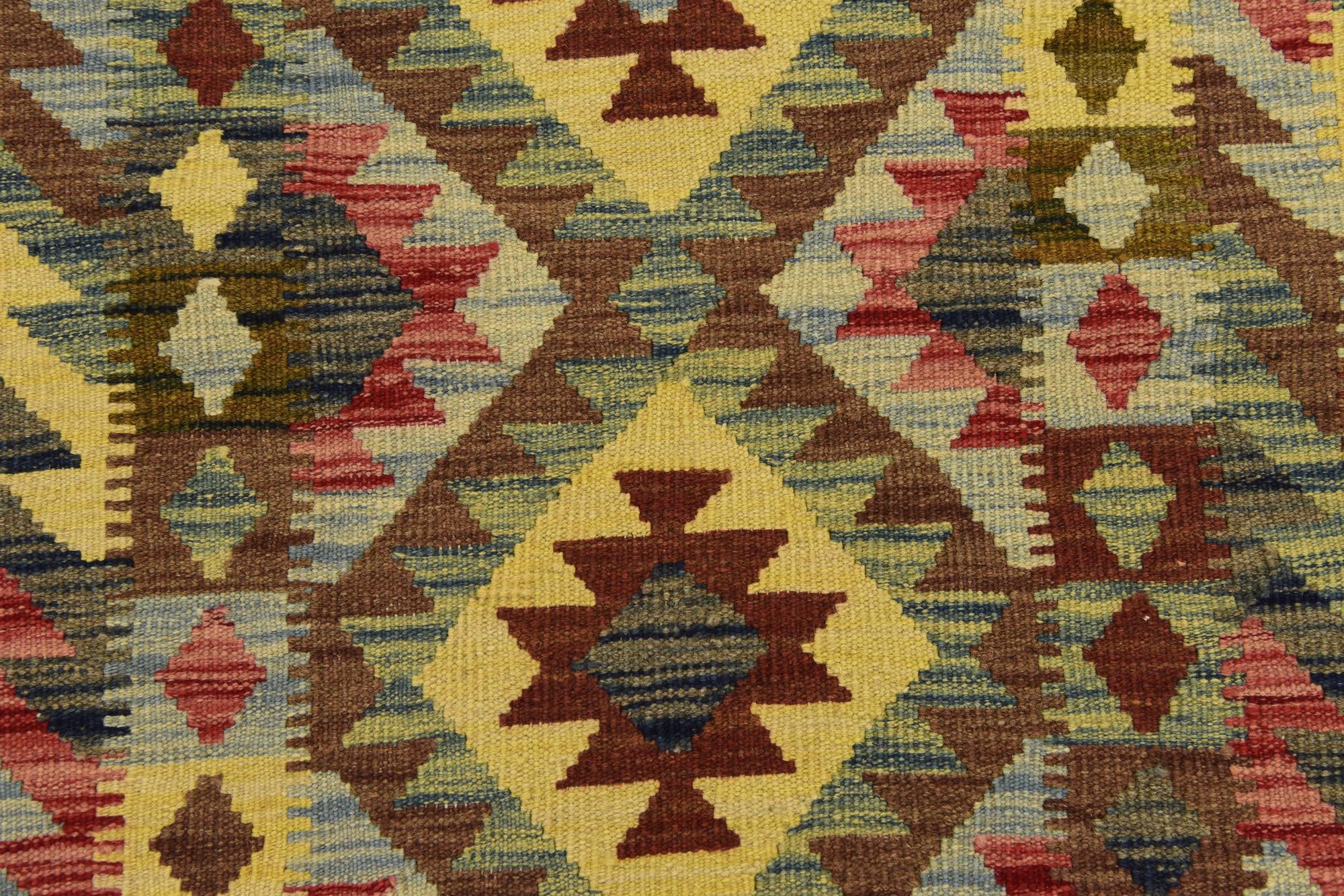 3' 5 x 5' Hand Woven Kilim Maymana Wool Rug