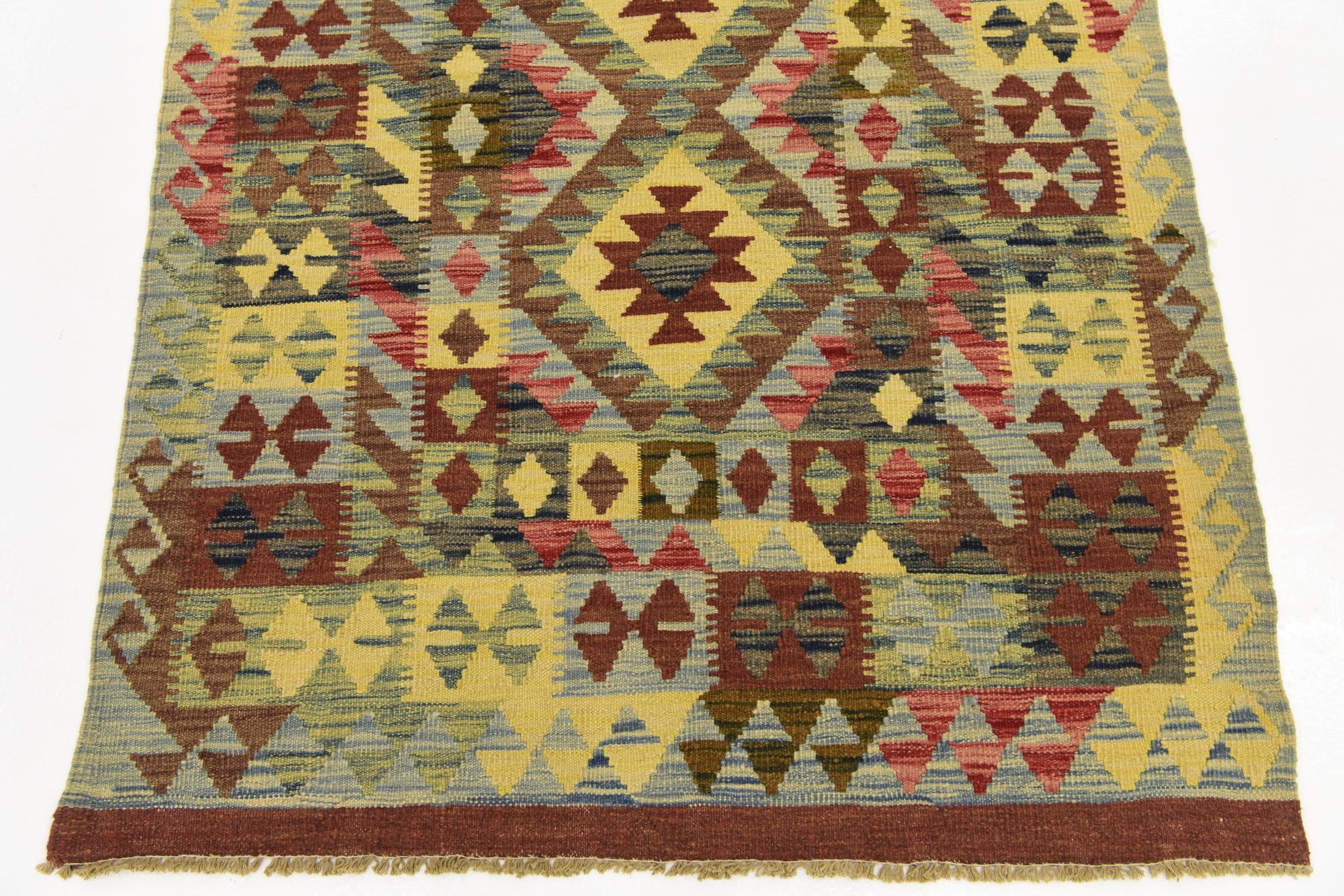3' 5 x 5' Hand Woven Kilim Maymana Wool Rug