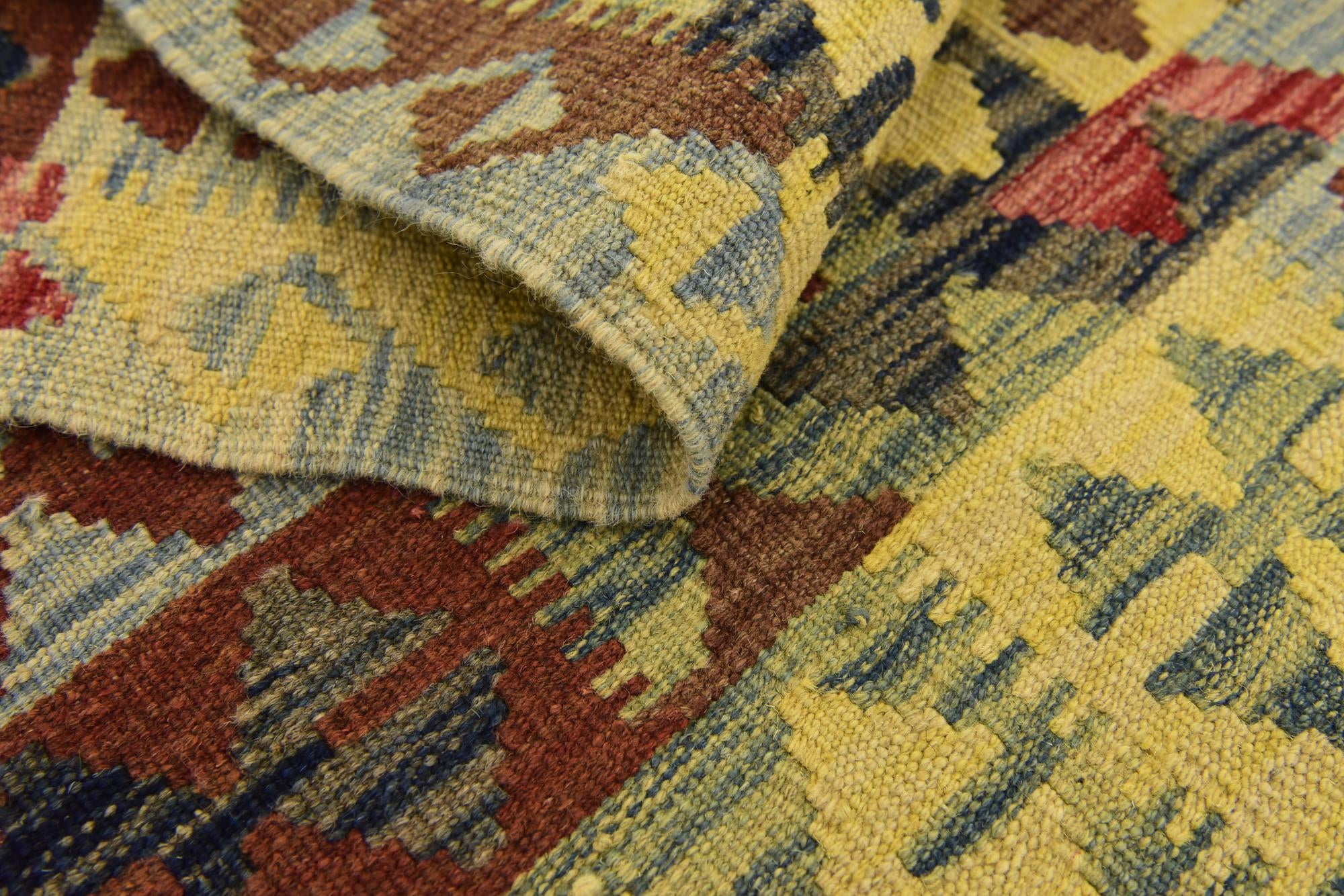 3' 5 x 5' Hand Woven Kilim Maymana Wool Rug