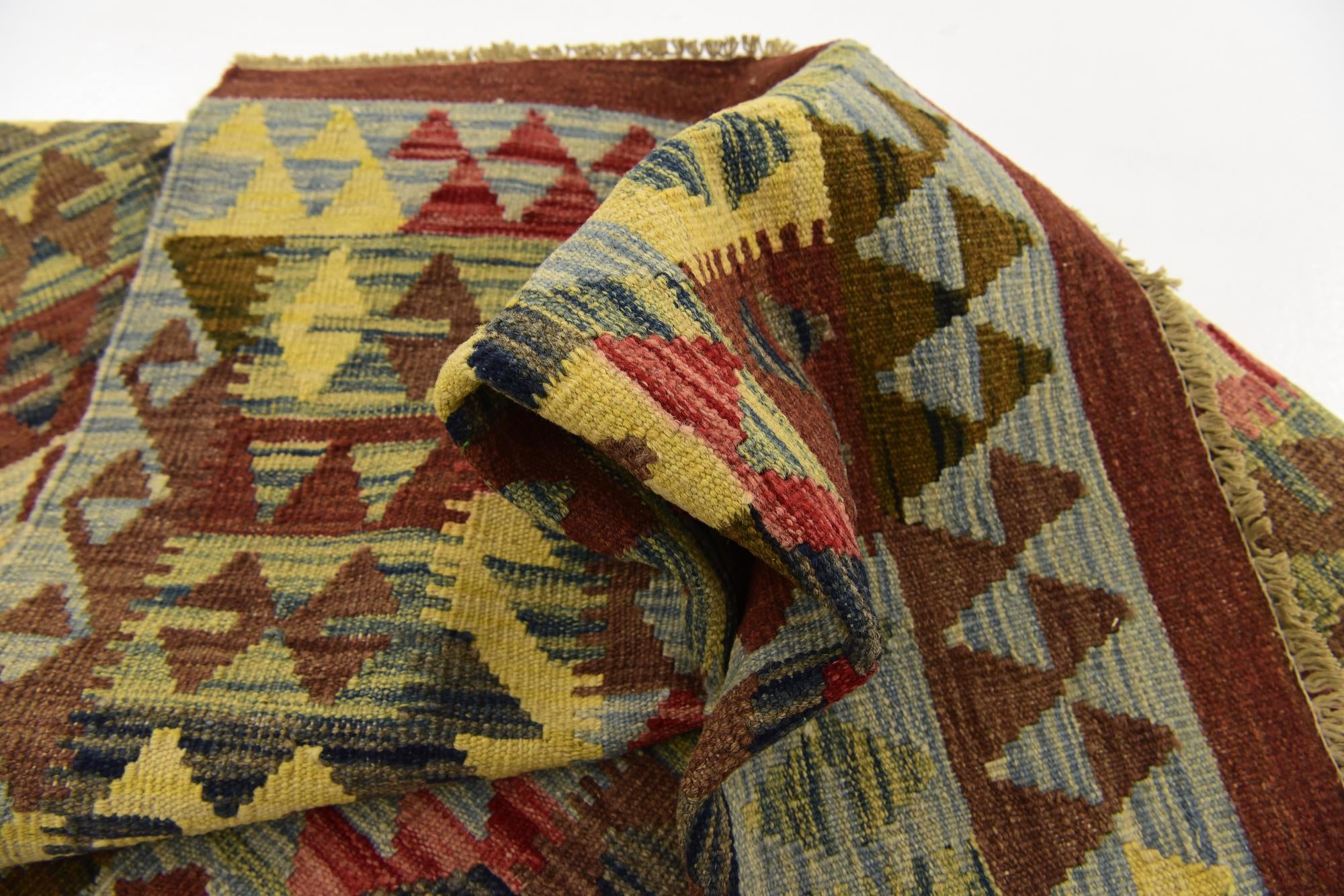 3' 5 x 5' Hand Woven Kilim Maymana Wool Rug