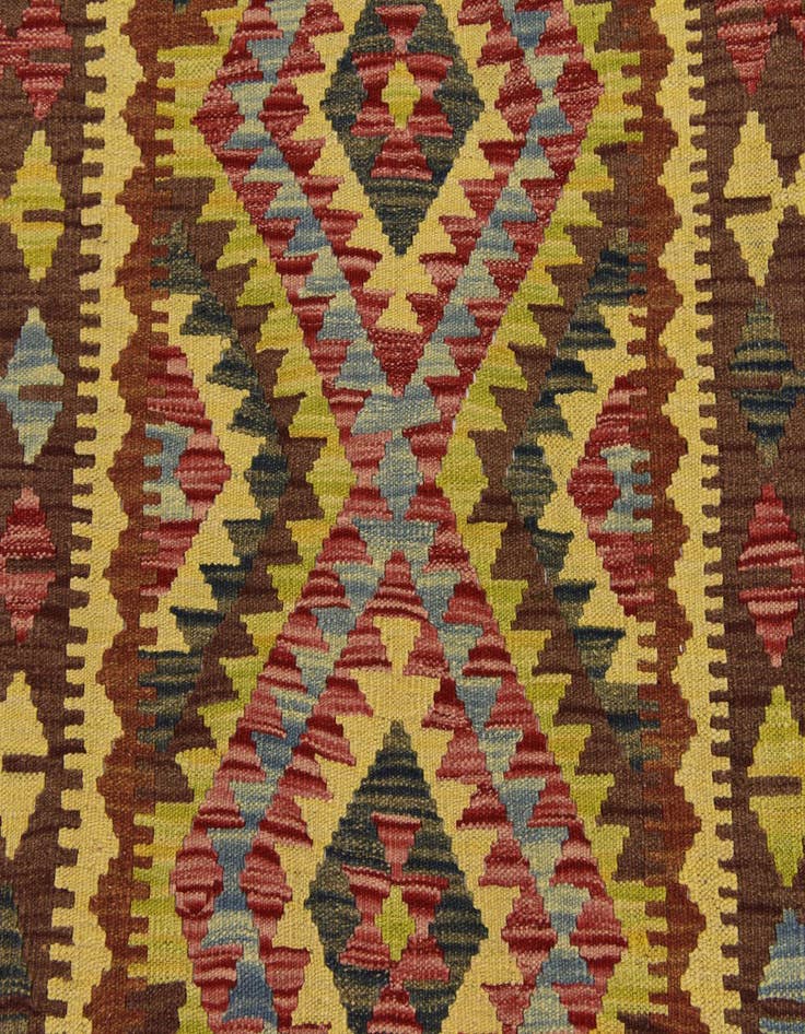 Detail image of 3' 7 x 4' 9  Hand Woven Kilim Maymana Wool Rug