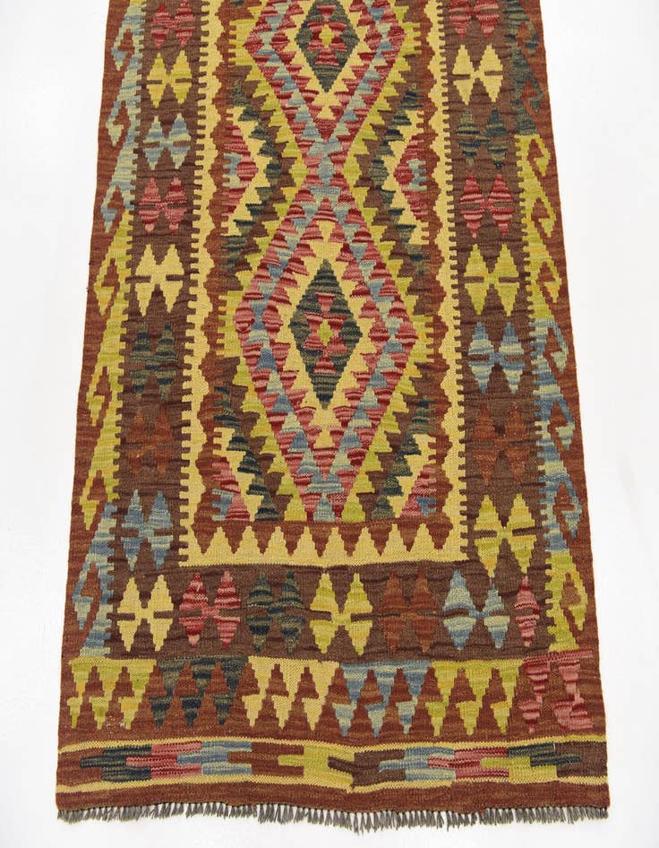 Detail image of 3' 7 x 4' 9  Hand Woven Kilim Maymana Wool Rug