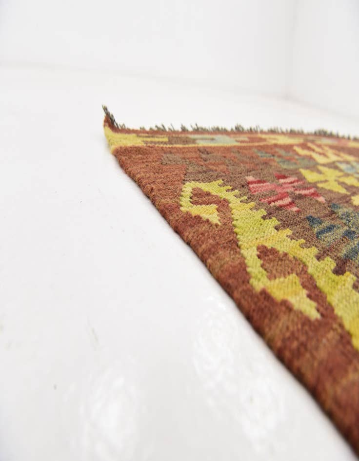 Detail image of 3' 7 x 4' 9  Hand Woven Kilim Maymana Wool Rug