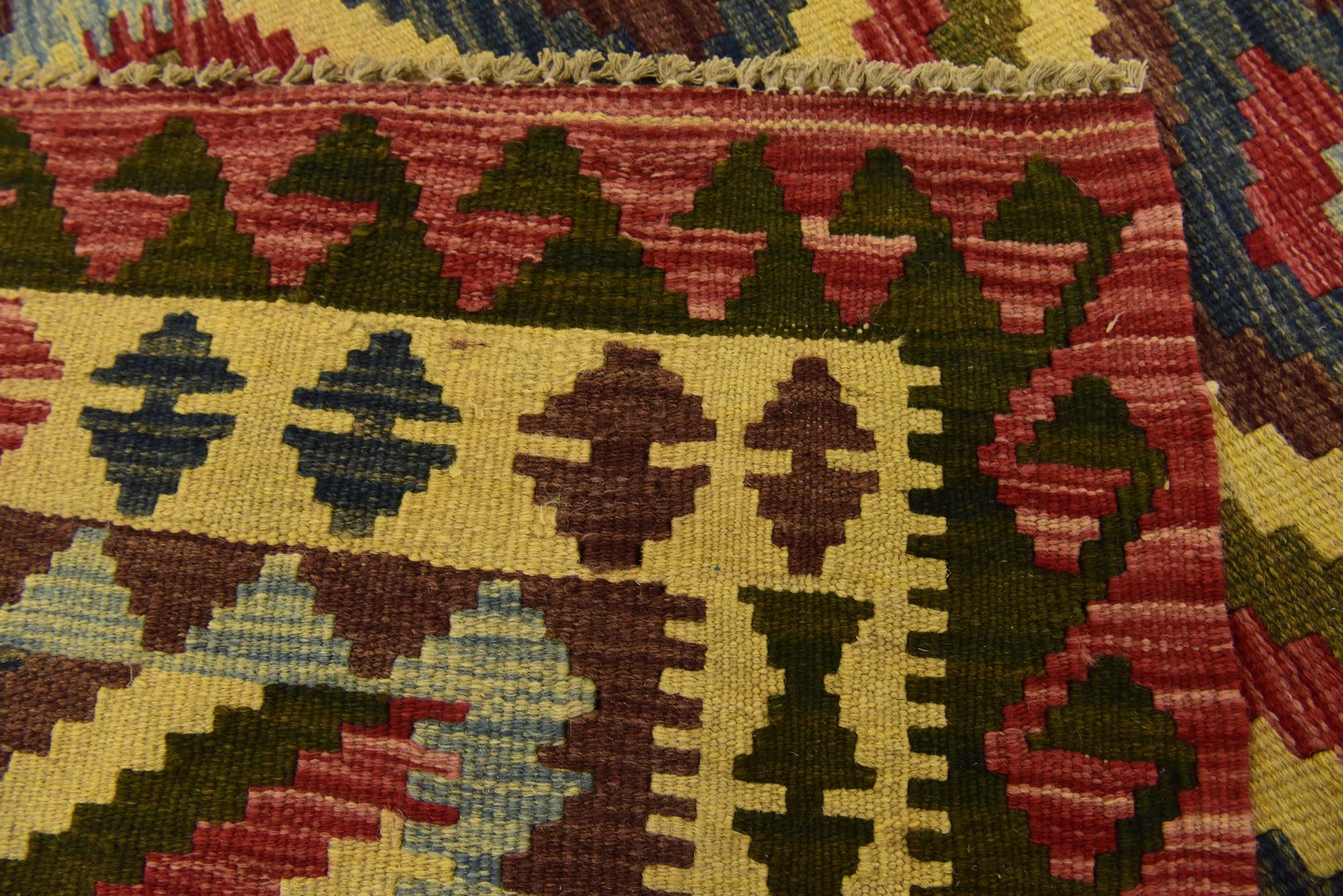 3' 6 x 6' Hand Woven Kilim Maymana Wool Rug