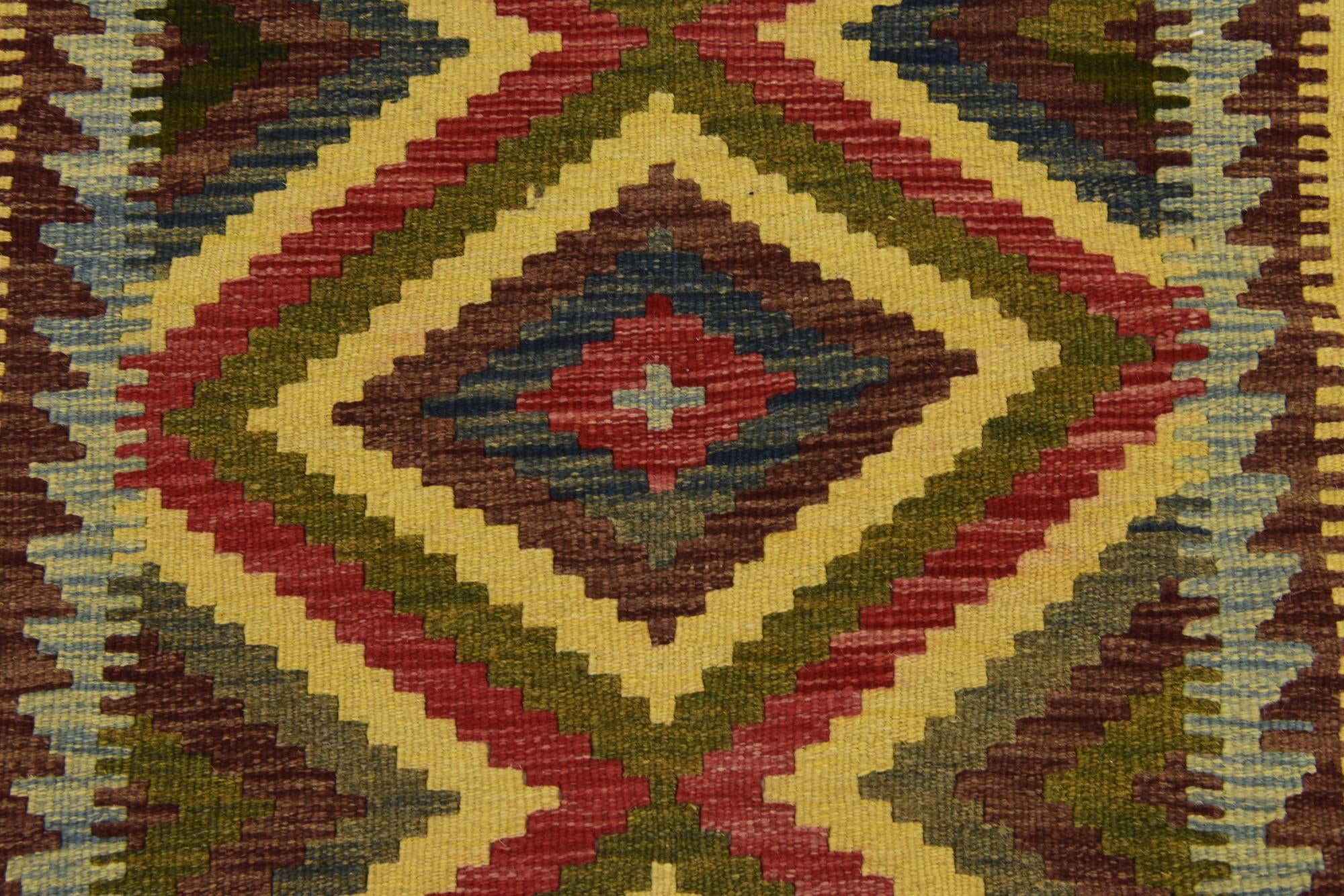 3' 6 x 6' Hand Woven Kilim Maymana Wool Rug