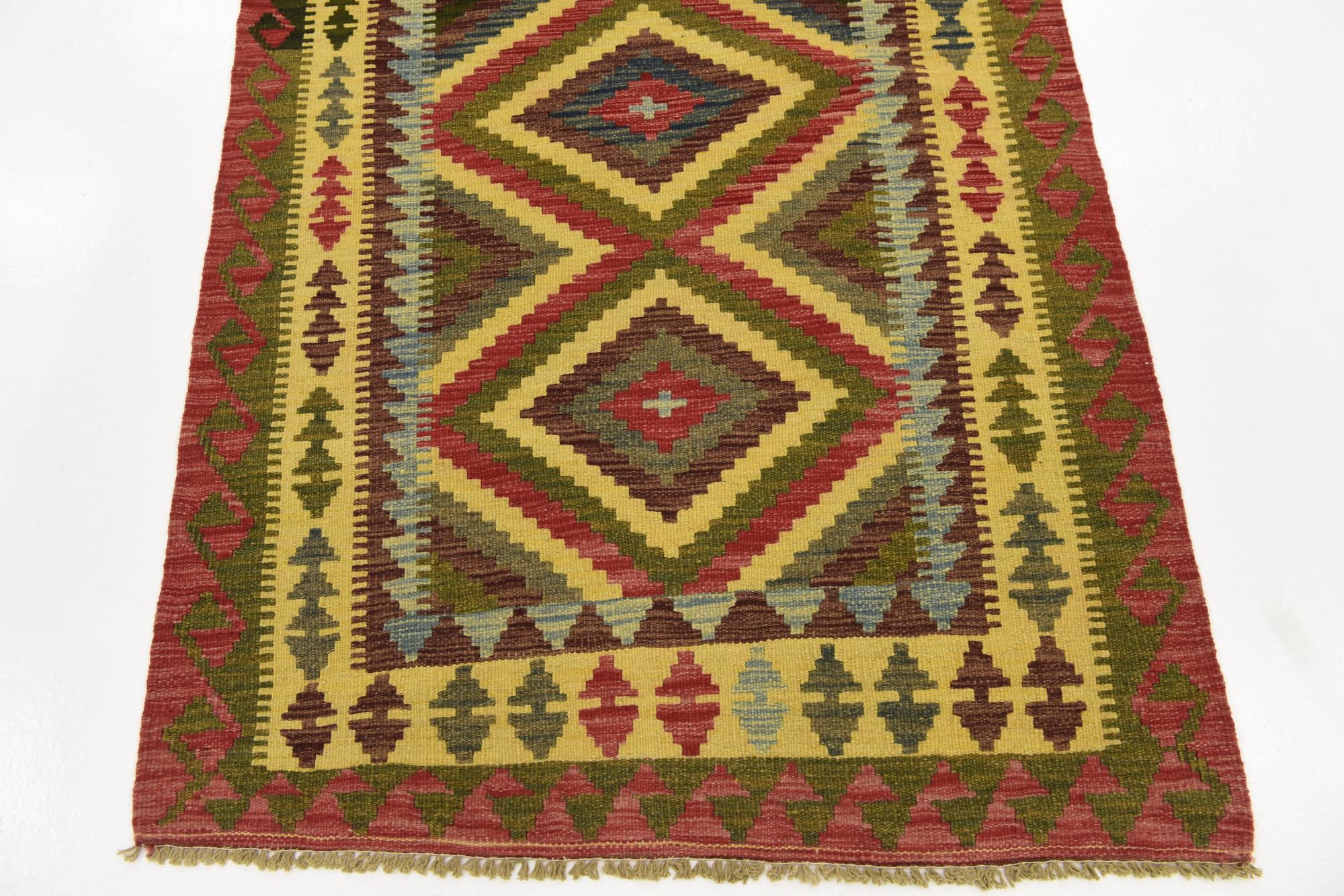3' 6 x 6' Hand Woven Kilim Maymana Wool Rug