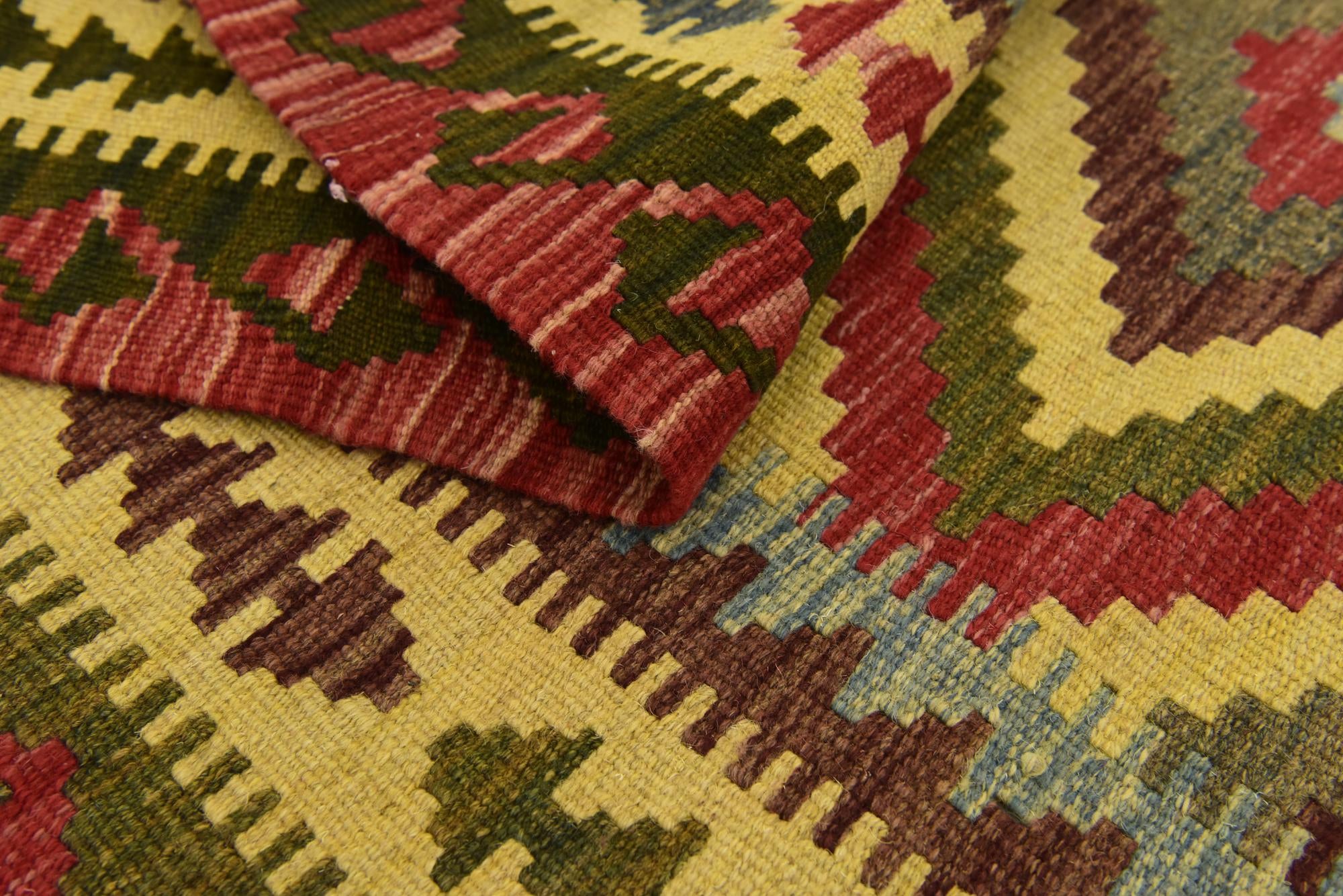 3' 6 x 6' Hand Woven Kilim Maymana Wool Rug