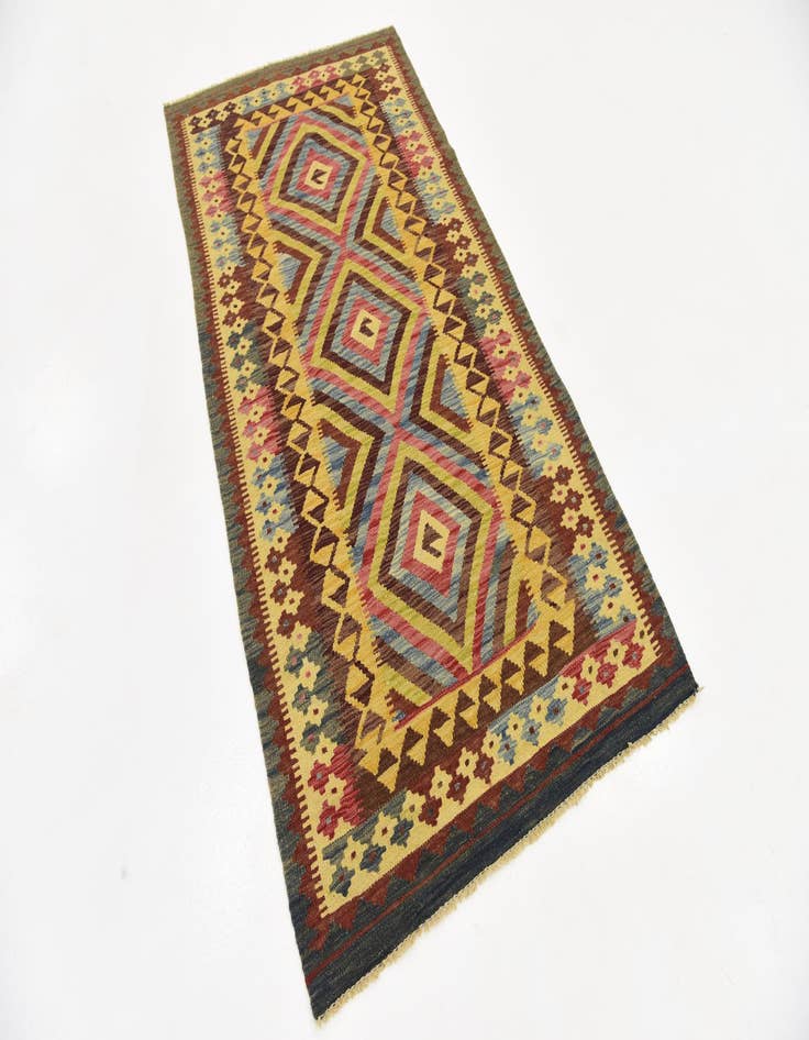 Detail image of 3' 4 x 6' 5 Hand Woven Kilim Maymana Wool Rug