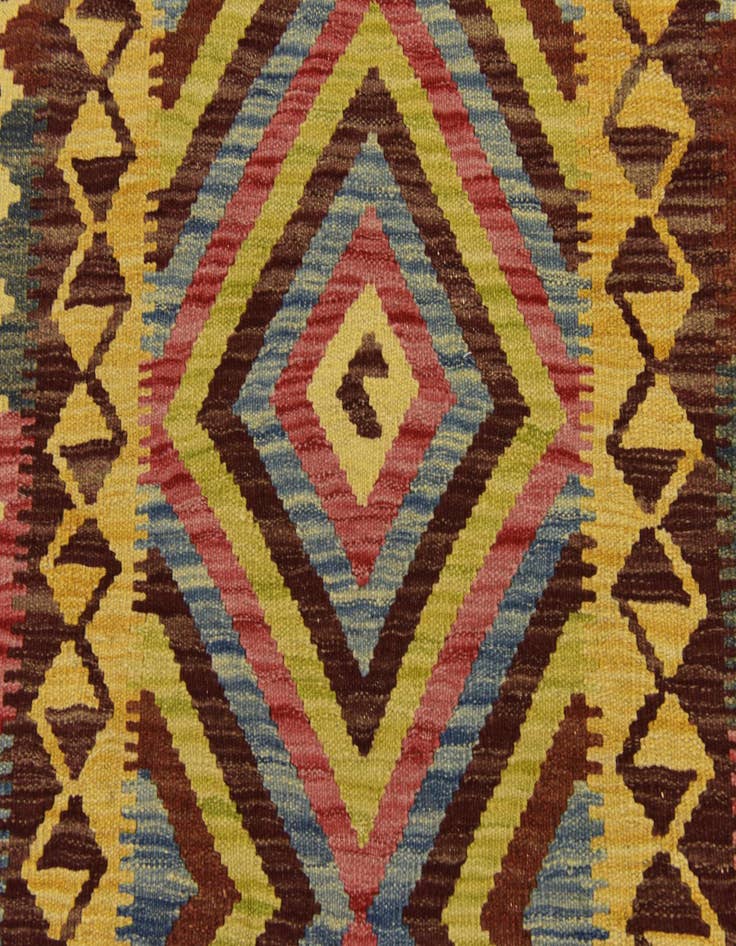 Detail image of 3' 4 x 6' 5 Hand Woven Kilim Maymana Wool Rug