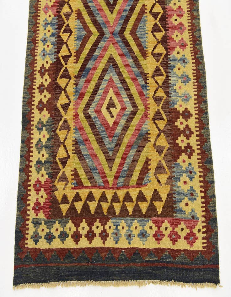 Detail image of 3' 4 x 6' 5 Hand Woven Kilim Maymana Wool Rug
