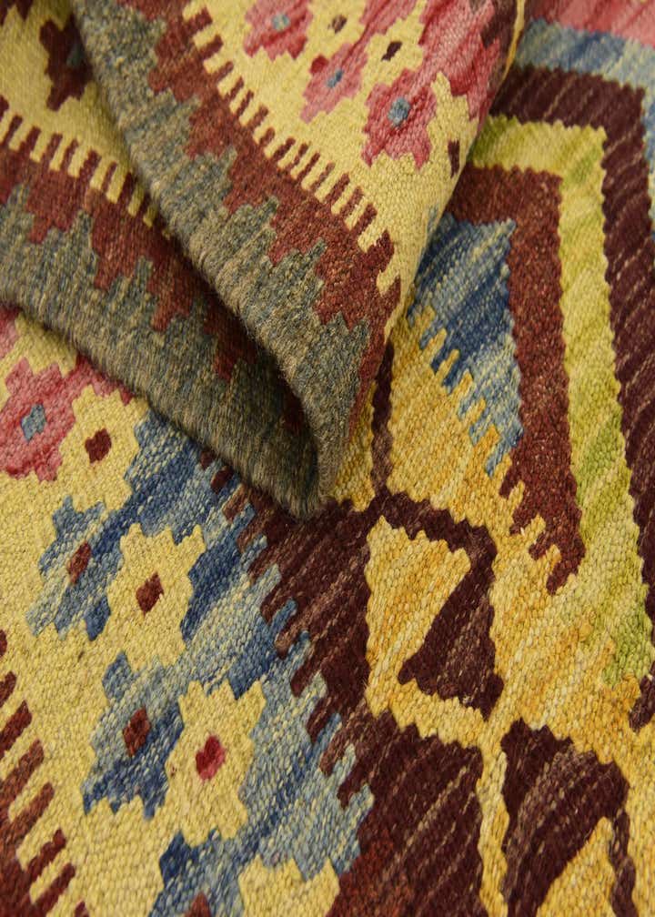 3' 4 x 6' 5 Hand Woven Kilim Maymana Wool Rug
