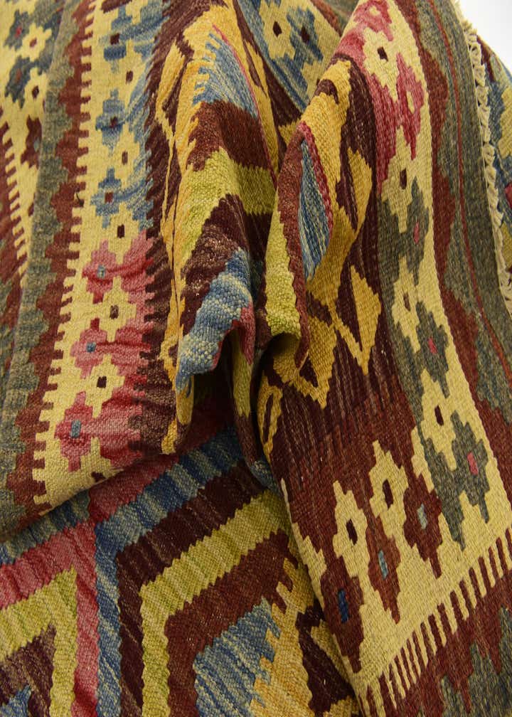 3' 4 x 6' 5 Hand Woven Kilim Maymana Wool Rug