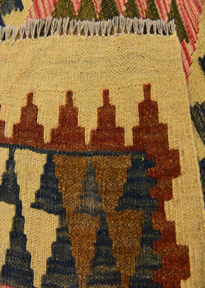 3' 6 x 6' 5 Hand Woven Kilim Maymana Wool Rug