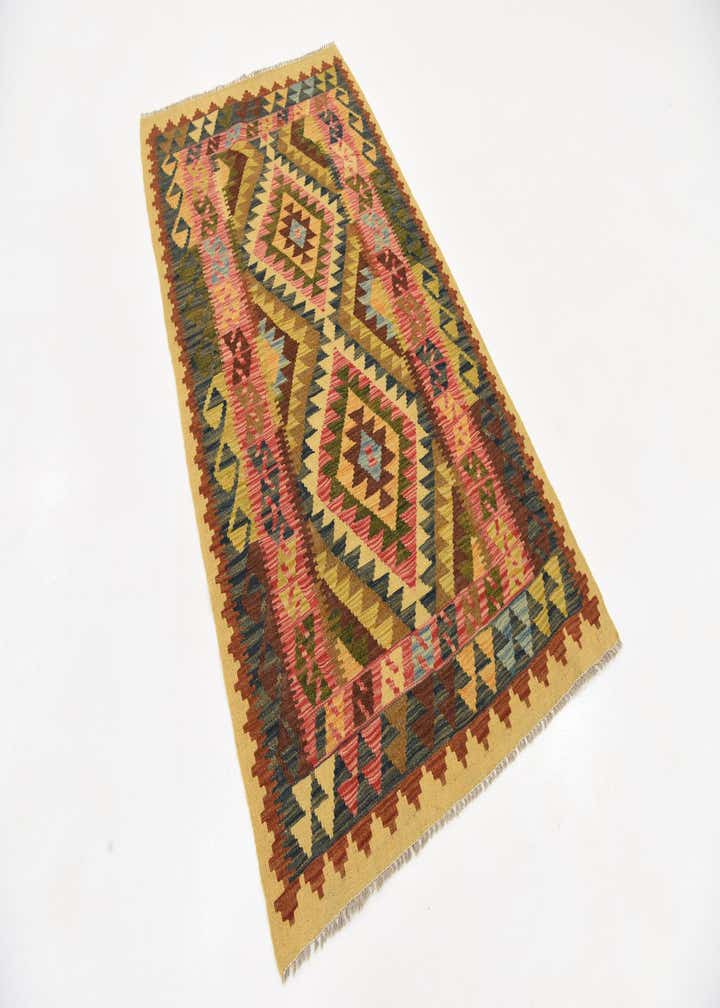 3' 6 x 6' 5 Hand Woven Kilim Maymana Wool Rug