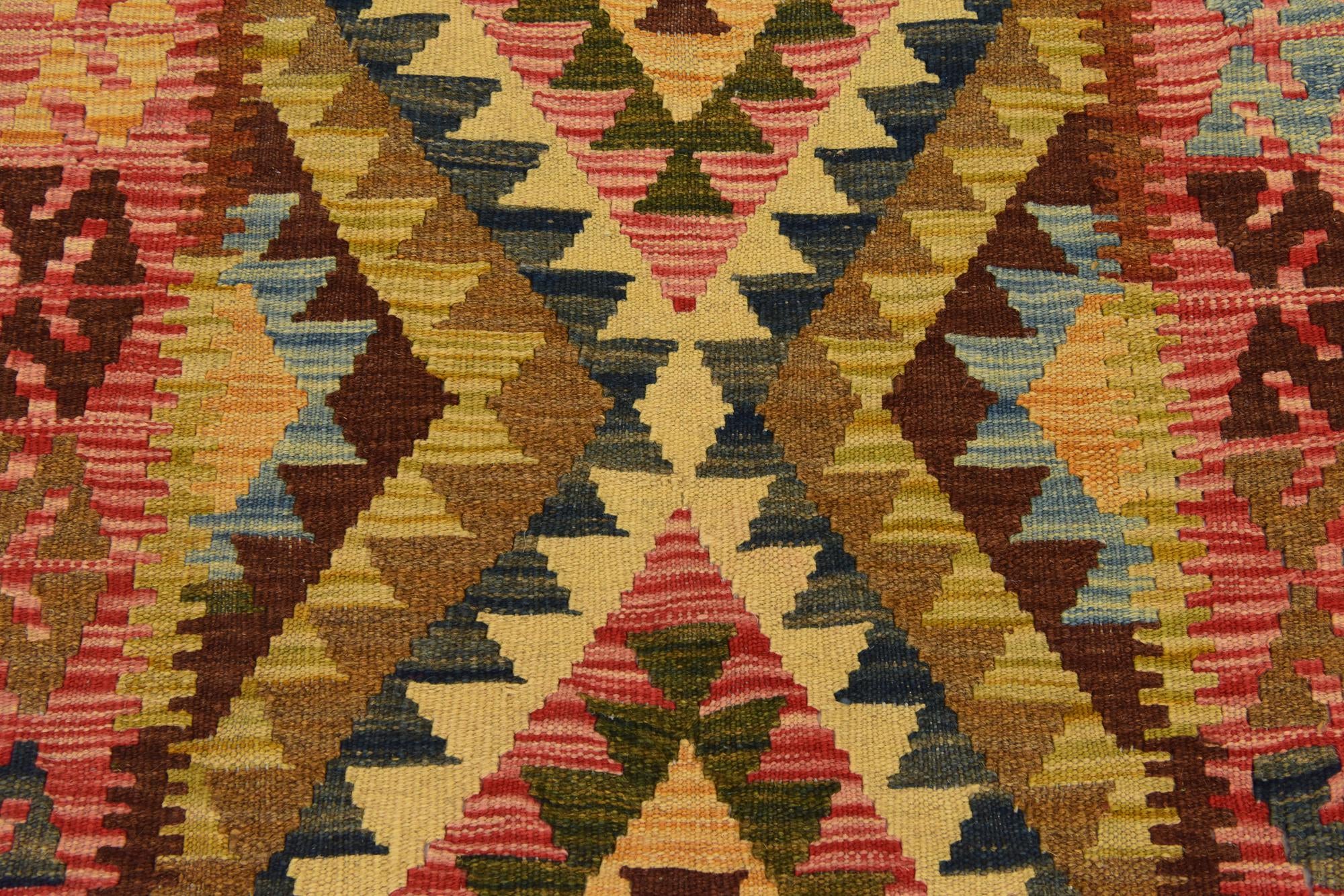 105cm x 195cm Tejido a mano Kilim Maymana Alfombra Lana