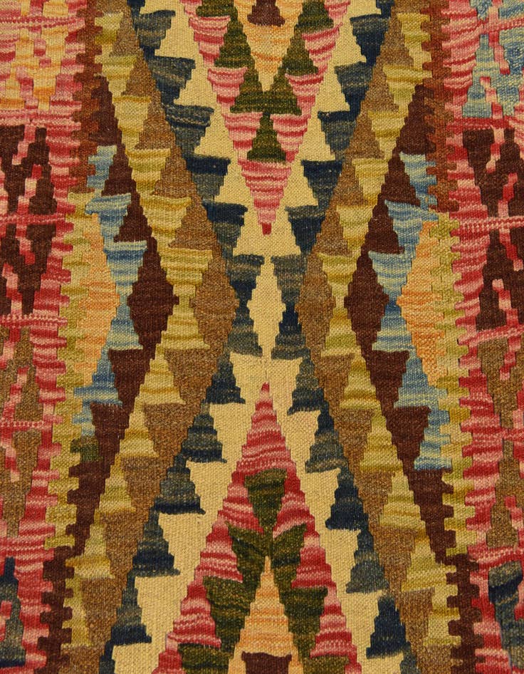 Detail image of 3' 6 x 6' 5 Hand Woven Kilim Maymana Wool Rug