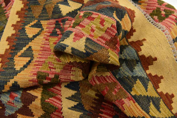 105cm x 195cm Hand Woven Kilim Maymana Wool Rug