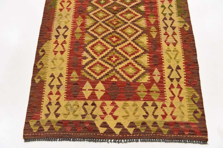 3' 4 x 6' Hand Woven Kilim Maymana Wool Rug