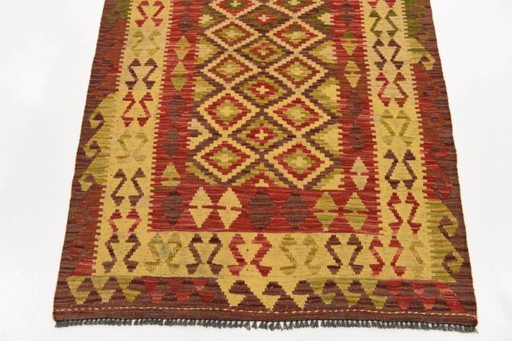 Detail image of 3' 4 x 6' Hand Woven Kilim Maymana Wool Rug