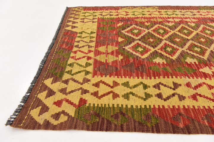 3' 4 x 6' Hand Woven Kilim Maymana Wool Rug