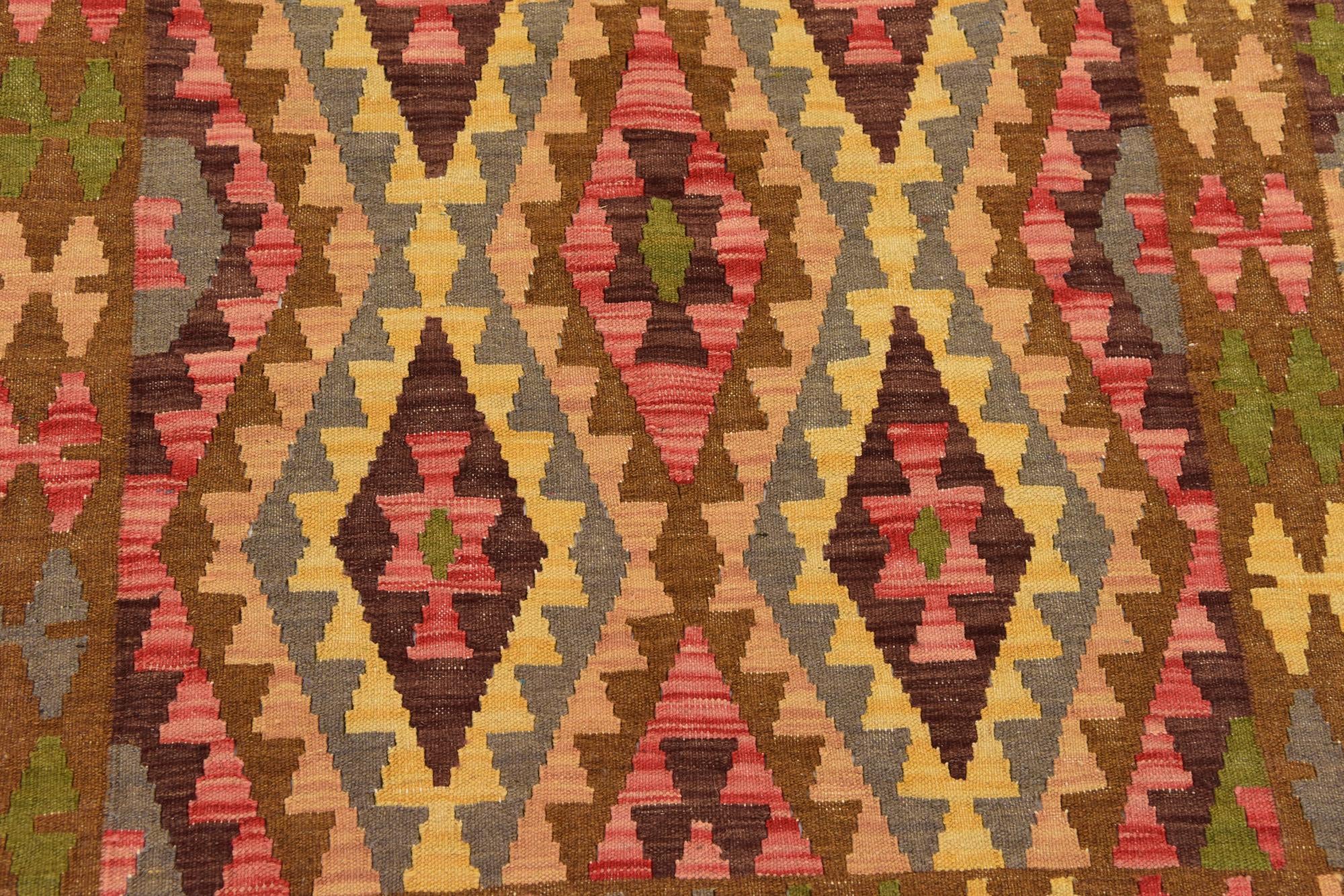 105cm x 145cm Tejido a mano Kilim Maymana Alfombra Lana
