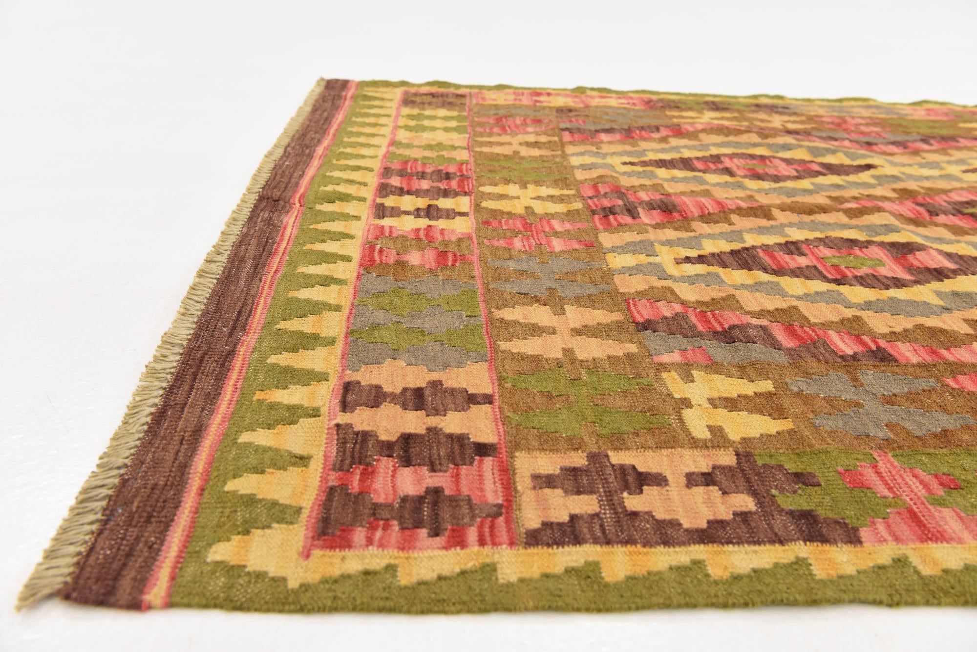 105cm x 145cm Tejido a mano Kilim Maymana Alfombra Lana