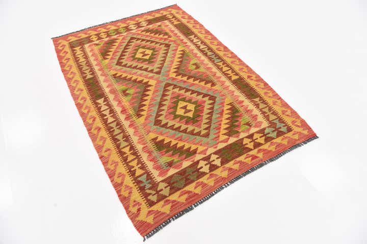 3' 6 x 5' Hand Woven Kilim Maymana Wool Rug