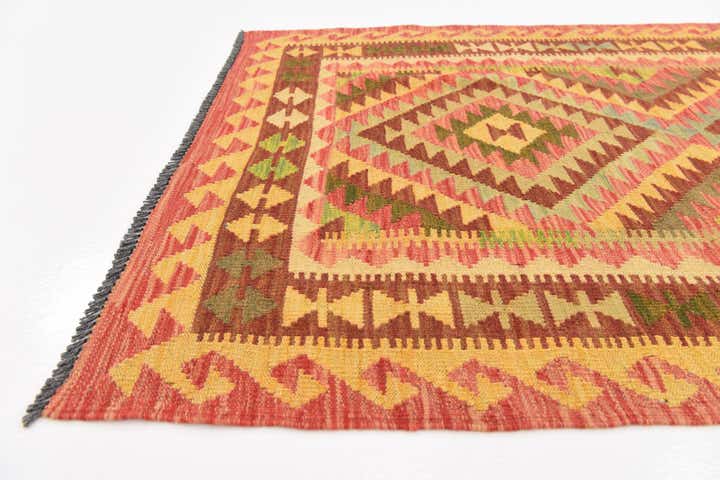 3' 6 x 5' Hand Woven Kilim Maymana Wool Rug