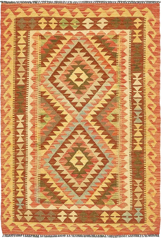 3' 6 x 5' Hand Woven Kilim Maymana Wool Rug
