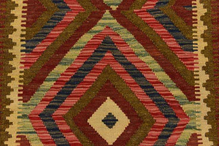 Detail image of 3' 5 x 6' 4 Hand Woven Kilim Maymana Wool Rug
