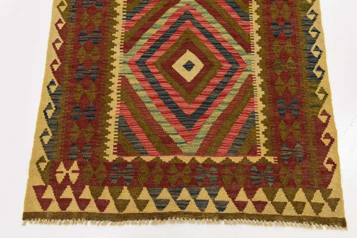 3' 5 x 6' 4 Hand Woven Kilim Maymana Wool Rug