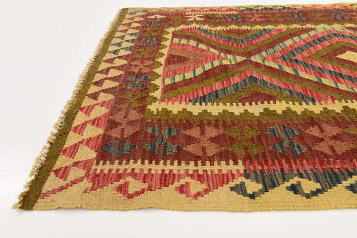3' 5 x 6' 4 Hand Woven Kilim Maymana Wool Rug