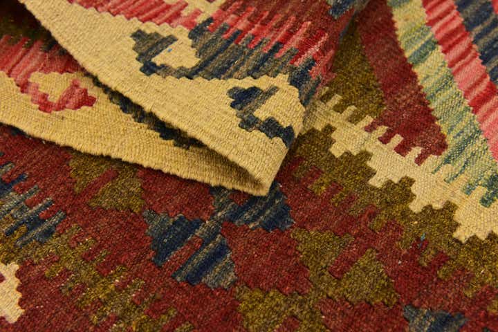 3' 5 x 6' 4 Hand Woven Kilim Maymana Wool Rug