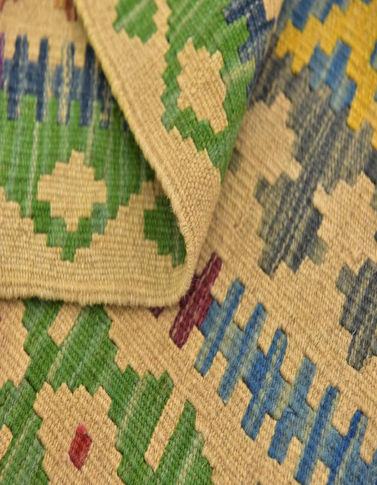 Detail image of 3' 4 x 6' 4  Hand Woven Kilim Maymana Wool Rug