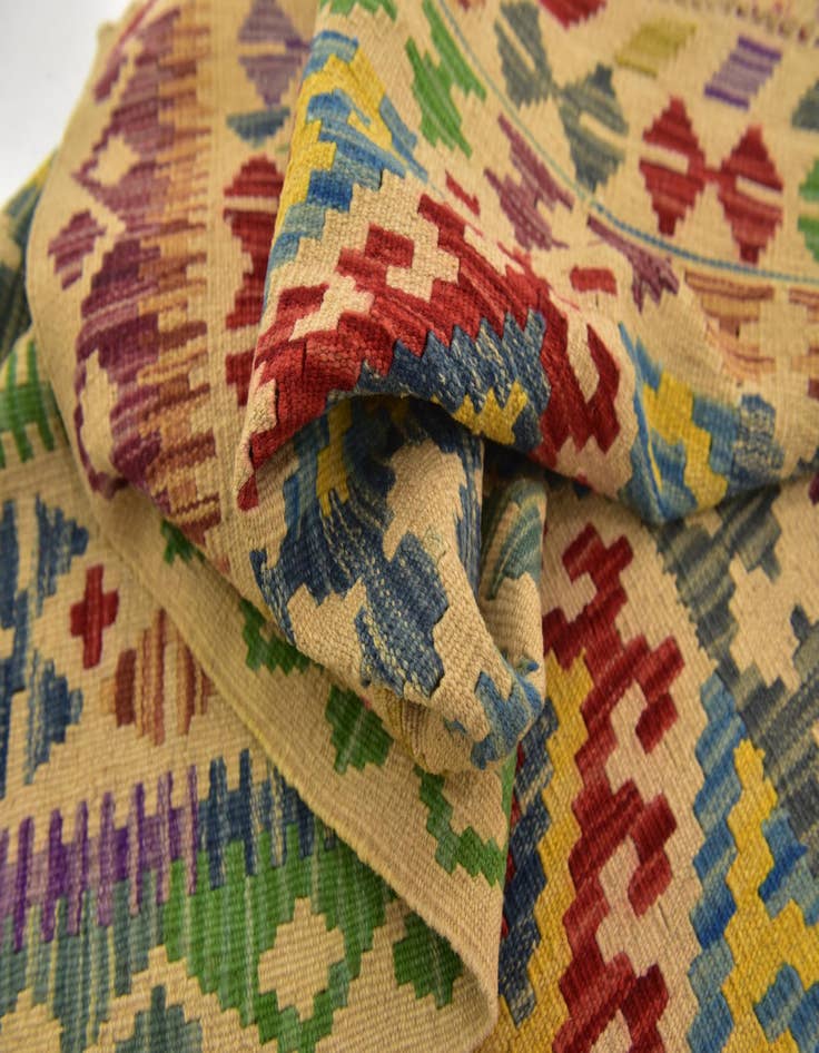 Detail image of 3' 4 x 6' 4  Hand Woven Kilim Maymana Wool Rug