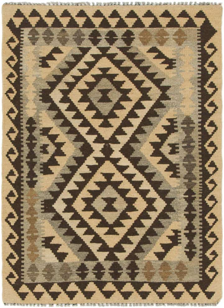 2' 10 x 4' Hand Woven Kilim Maymana Wool Rug