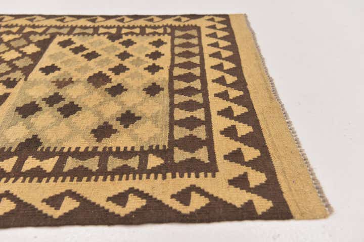 3' 1 x 4' 10 Hand Woven Kilim Maymana Wool Rug