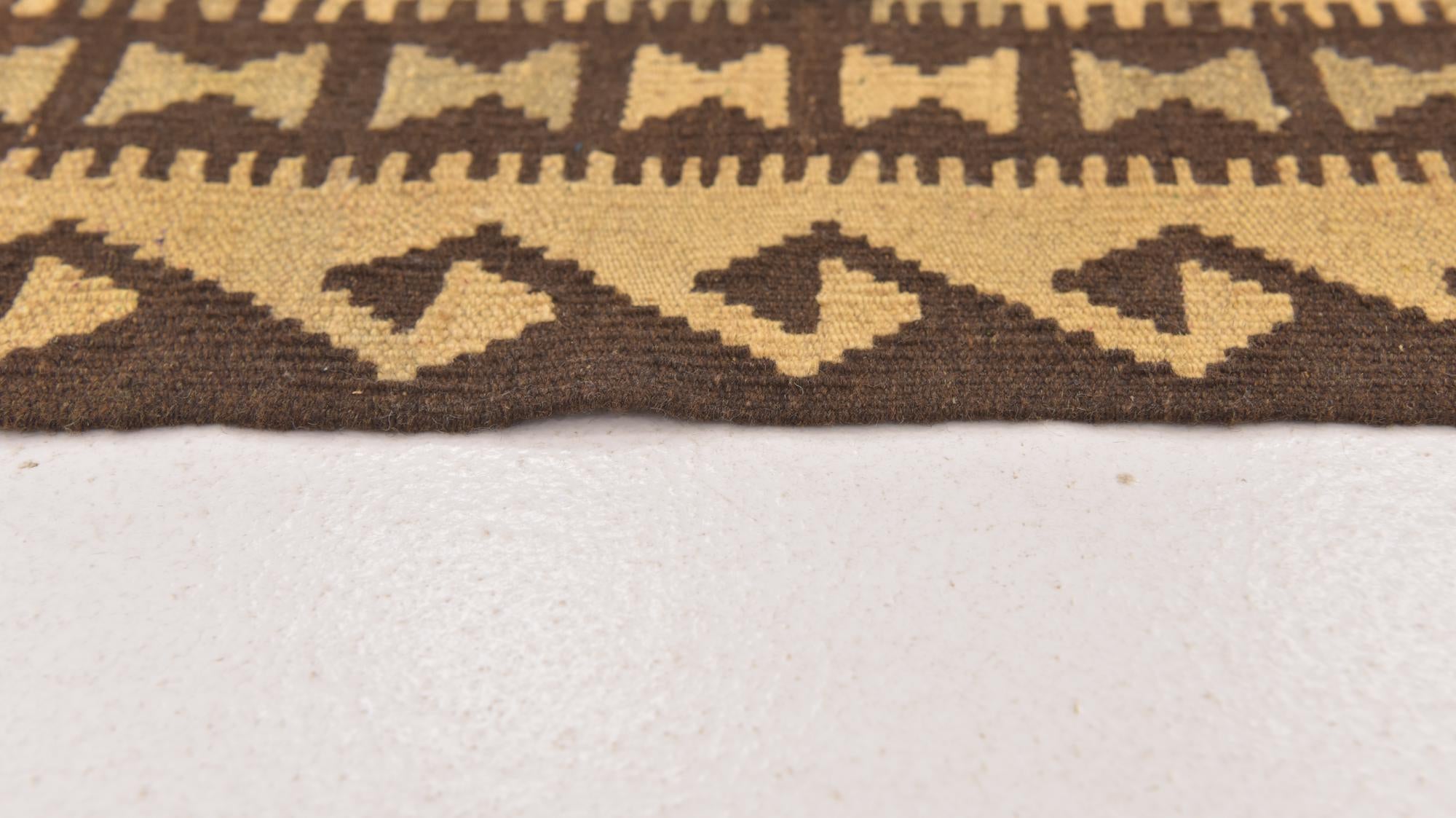 3' 1 x 4' 10 Hand Woven Kilim Maymana Wool Rug