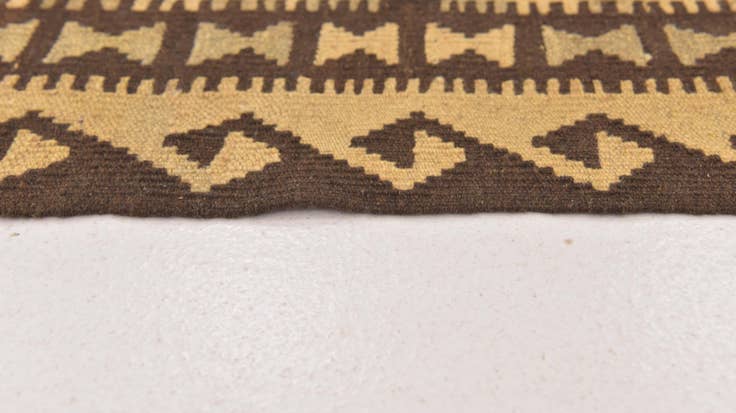 Detail image of 3' 1 x 4' 10 Hand Woven Kilim Maymana Wool Rug