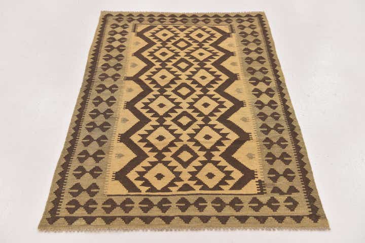 3' 2 x 5' Hand Woven Kilim Maymana Wool Rug